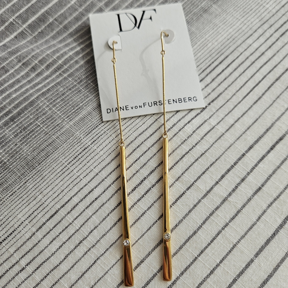 Diane Von Furstenberg Gold Drop Earrings